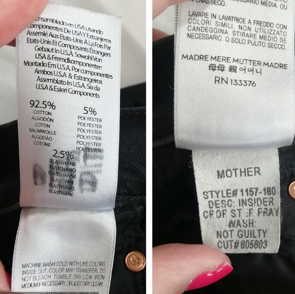 Mother Insider Crop Step Fray Hem Jeans in Not Guilty Black 24 - Picture 13 of 16